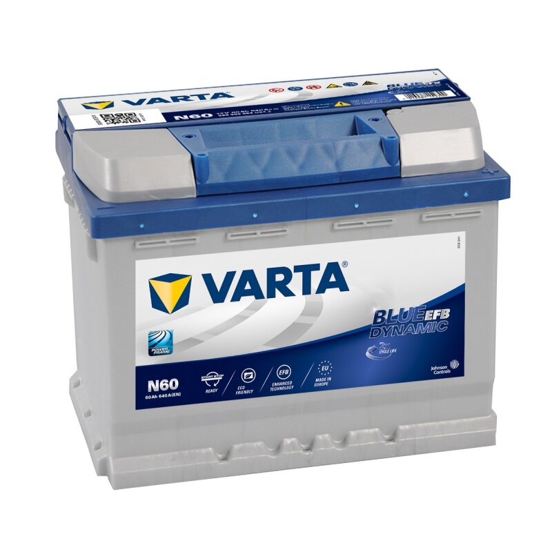 Varta N60 - Starterbatterie Blue Dynamic EFB 12V / 60Ah / 640A, 114,09 €